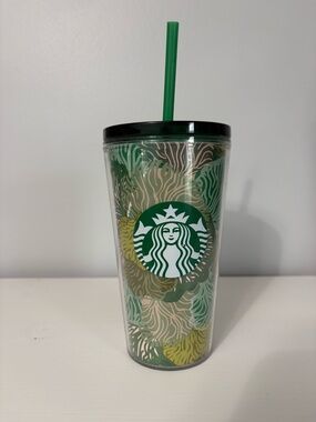 Starbucks 2021 Coral Reef Tumbler Grande 16oz Cold Cup w/ Straw